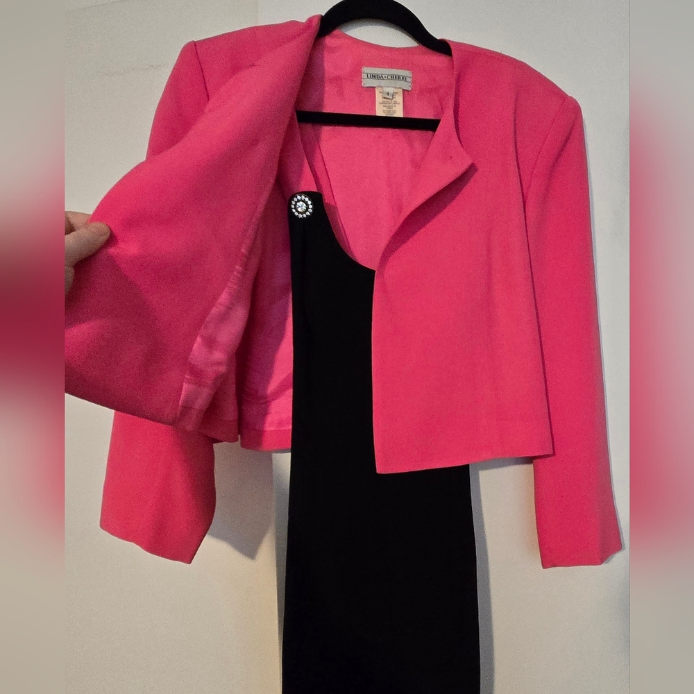 ✨️HOST PICK✨ 🇨🇦 80s Collab Designer Sunny Choi & Linda Cherry Dress Blazer Set